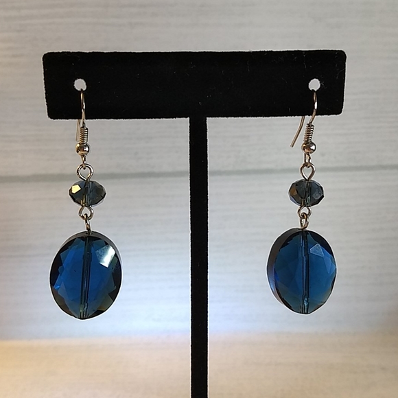 None Jewelry - NWOT Blue Jewel Earrings